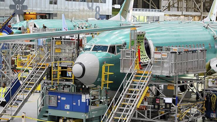 Un Boeing 737 MAX en mode assemblage à Renton, aux Etats-Unis.