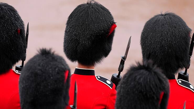 Les gardes royaux pourraient voir leurs bonnets devenir synthétiques (Archives).