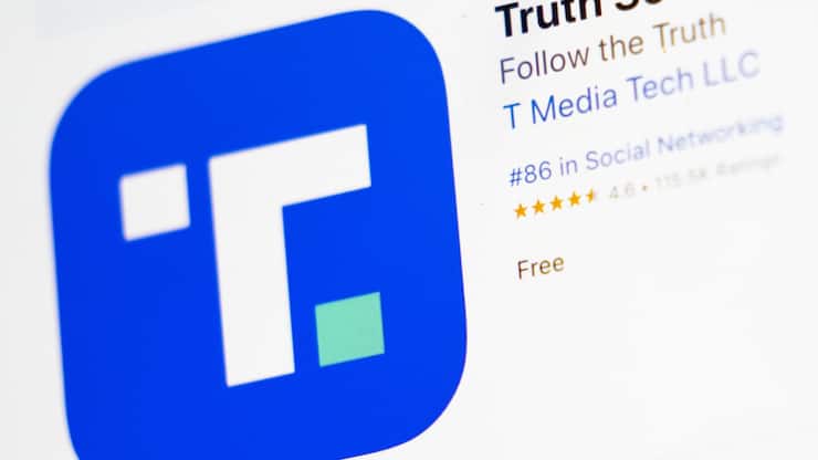 Maison mère du réseau social Truth Social, le groupe de médias Trump Media and Technology Group (TMTG) a été introduit en Bourse en mars 2024 (archives).
