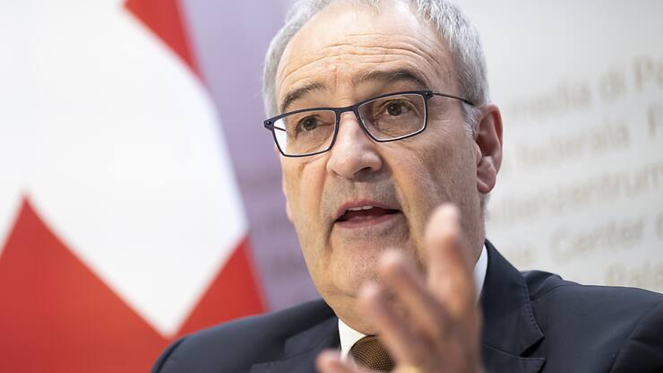 Le ministre de l'économie Guy Parmelin s'est exprimé face à la presse à l'issue d'une table ronde (archives).