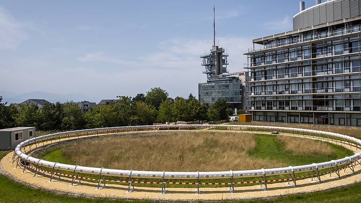 L'infrastructure d'essai Hyperloop sur le campus de l'EPFL, présente un diamètre de 40 cm et une circonférence de 125, 6 m (archives).