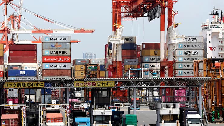 Les exportations japonaises ont  toutefois chuté de 6,2% en direction des Etats-Unis et de 7,2% vers l'Europe occidentale. (archive)