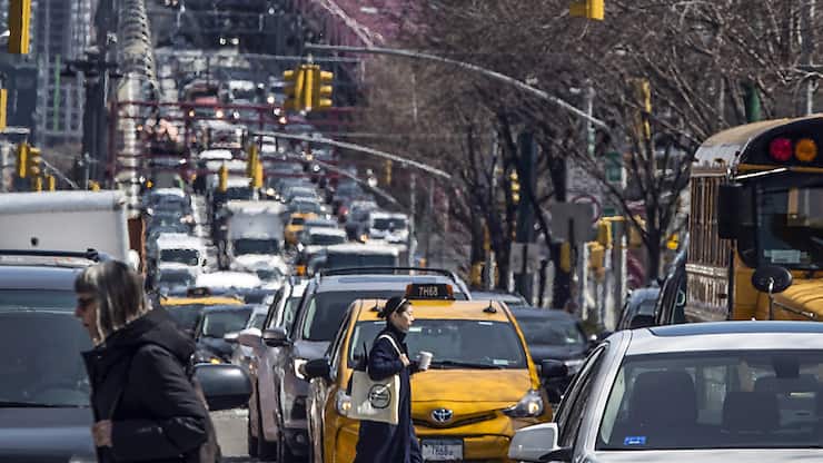 L'introduction d'un péage urbain au centre de New York vise à réduire la pollution atmosphérique et financer le métro vétuste (Photo d'illustration). La zone est fréquemment paralysée par les embouteillages.