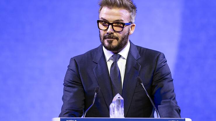 David Beckham était à Davos lundi soir pour recevoir un Crystal Award.