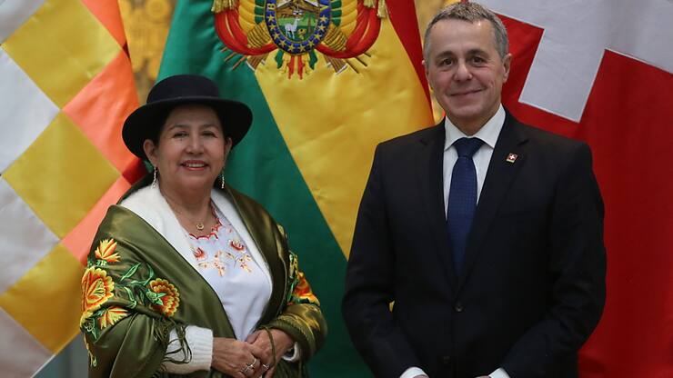 Le conseiller fédéral Igazio Cassis a rencontré ses homologues d'Amérique latine, parmi lesquels la ministre des affaires étrangères bolivienne, Celinda Sosa.