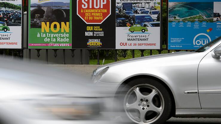A Genève, l'UDC lance une nouvelle initiative constitutionnelle pour un tunnel routier sous la rade, dix ans après l'échec dans les urnes de son initiative sur le même sujet (archives).