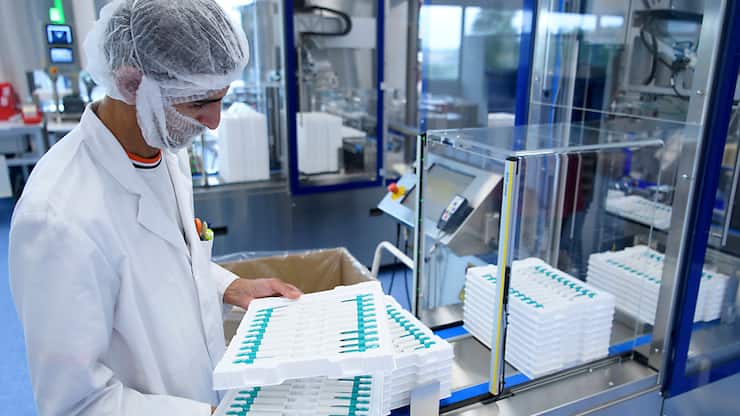 Principal soutien de la production helvétique, le secteur industriel a enregistré une croissance de 2,7% avec une forte contribution de l'industrie chimique et pharmaceutique notamment sur les exportations (+4,2%) (archives).