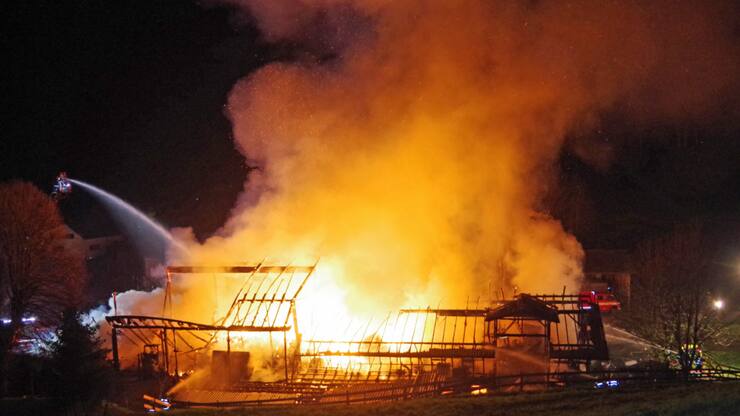 Des dizaines d'animaux sont morts dans l'incendie de l'étable.