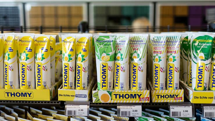 La production des tubes de moutarde et de mayonnaise Thomy de l'usine de Neuss sera transférée sur le site de Lüdinghausen, toujours en Allemagne (archives).