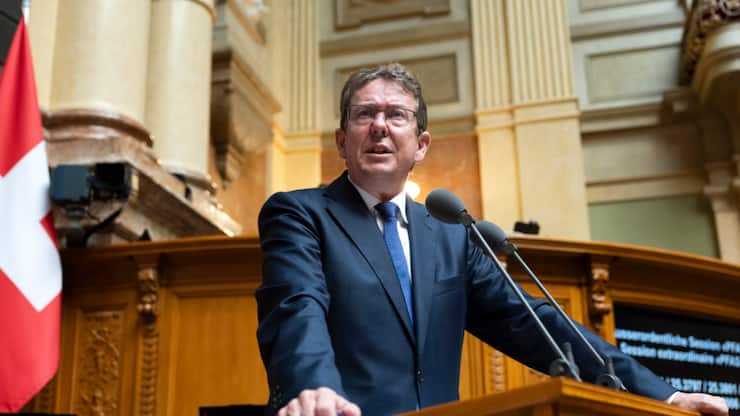 Le département du ministre de l'énergie Albert Rösti a élaboré un projet de loi visant à encadrer le marché du gaz en Suisse (archives).