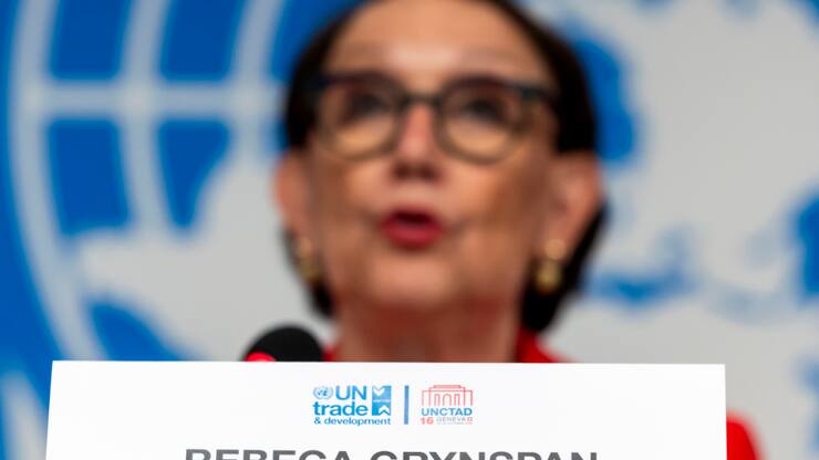 La secrétaire générale d'ONU Commerce et développement (CNUCED) à Genève Rebeca Grynspan sera remplacée pendant sa campagne pour succéder au secrétaire général de l'ONU Antonio Guterres.