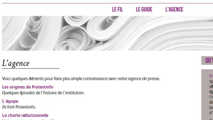 Le Conseil exécutif de la Conférence des Églises réformées romandes (CER) dément toute volonté de censurer Protestinfo (image d'illustration).