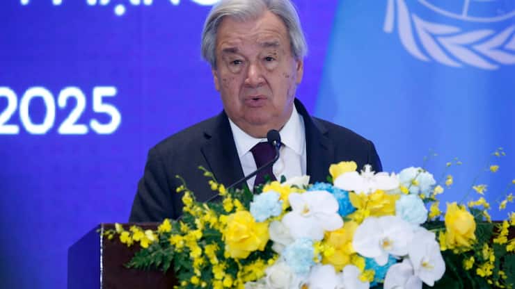 Le secrétaire général des Nations Unies, Antonio Guterres, s'est exprimé samedi après la signature de la Convention des Nations Unies contre la cybercriminalité à Hanoï au Vietnam.