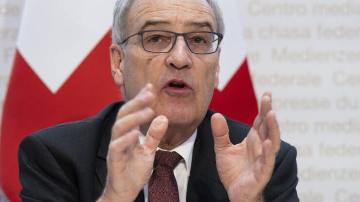 Guy Parmelin s'est déjà rendu plusieurs fois aux Etats-Unis pour négocier une baisse des droits de douane (archives)..