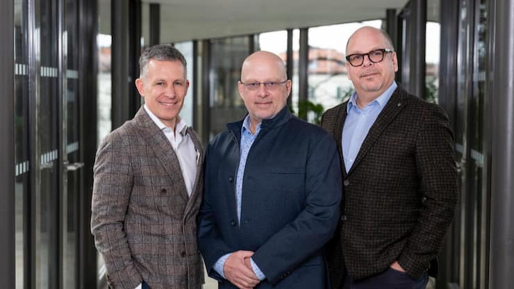 Samir Chercher, Eric Maire et Alexandre Pahud, les trois cofondateurs du Swiss Governance Hub.