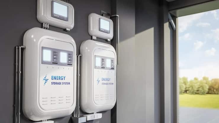 batterie domestique installée sur un mur de maison