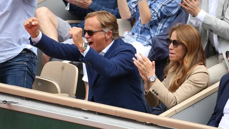 Le patron de Rolex Jean-Frédéric Dufour, ici avec sa femme Anne-Carole Dufour à Roland-Garros 2019