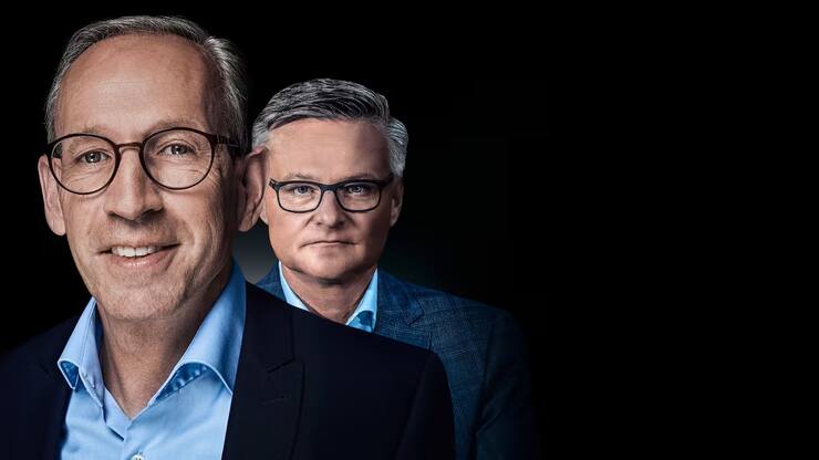 Philip Wyss, CEO de Coop et Mario Irminger, patron de Migros