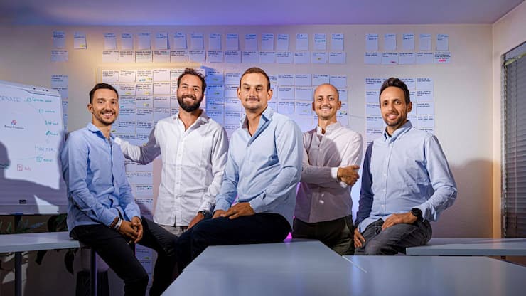 L’équipe de Sway Finance (au centre, le CEO Philippe Nicolet)