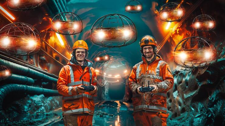 Alexandre Cherpillod (à g.) et Samir Bouabdallah visent le marché mondial avec leurs drones d’inspection.