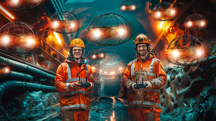 Alexandre Cherpillod (à g.) et Samir Bouabdallah visent le marché mondial avec leurs drones d’inspection.