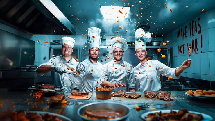 Christoph Jenny, Pascal Bieri, Lukas Böni et Judith Wemmer (de g. à dr.), des pionniers de la viande végétale saine et goûteuse.