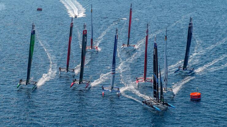Les équipes de SailGP lors  de l’étape de Saint-Tropez. 