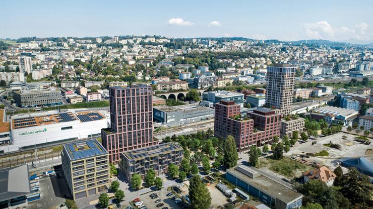 Les logements, commerces et bureaux de Central Malley seront disponibles dès 2025.  Le budget total du chantier s’élève à 250 millions de francs.  