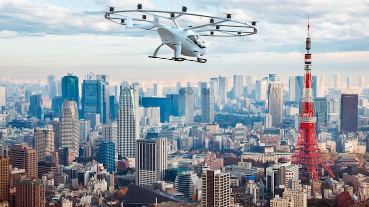 La société allemande Volocopter a testé en décembre 2023 des taxis volants sur les villes japonaises d’Amagasaki et d’Osaka, en vue de l’exposition universelle 2025 qui aura lieu dans cette dernière