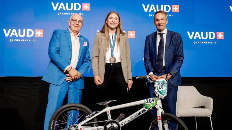 Michel Rochat, Vaud Promotion, la cycliste BMX Zoé Claessens et Christophe De Kepper, CIO