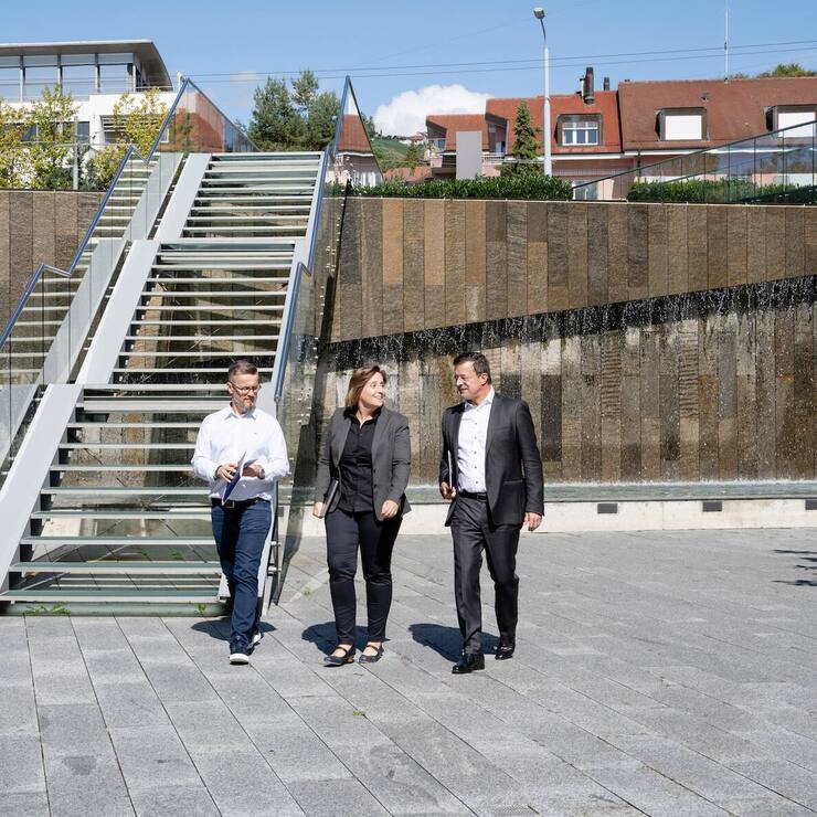 Jeton Ramadani, directeur de la société Formadult Sàrl, Sophie Marchand Reymond, directrice du Centre de Formation Continue de la HEIG-VD et Frédéric Bonjour, directeur du département de la formation du Centre Patronal.