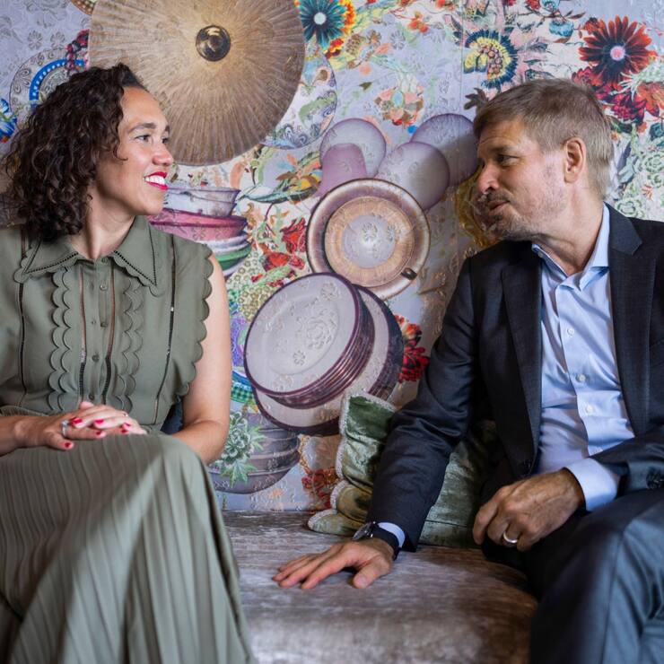 Dominik Isler, directeur de Lucerne Dialogue, et Nicole Büttner, coprésidente du comité consultatif et fondatrice et CEO de Merantix Momentum