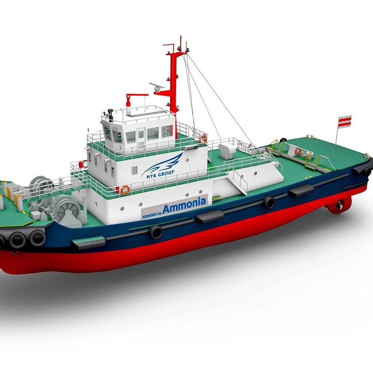 Le premier  navire-remorqueur  alimenté par ammoniac  est développé par des sociétés japonaises.