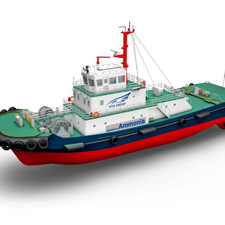 Le premier  navire-remorqueur  alimenté par ammoniac  est développé par des sociétés japonaises.