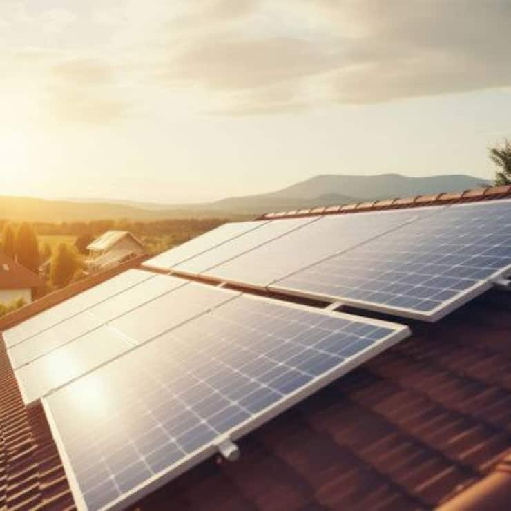 Construction industry, aerial view. An electrician in a helmet i