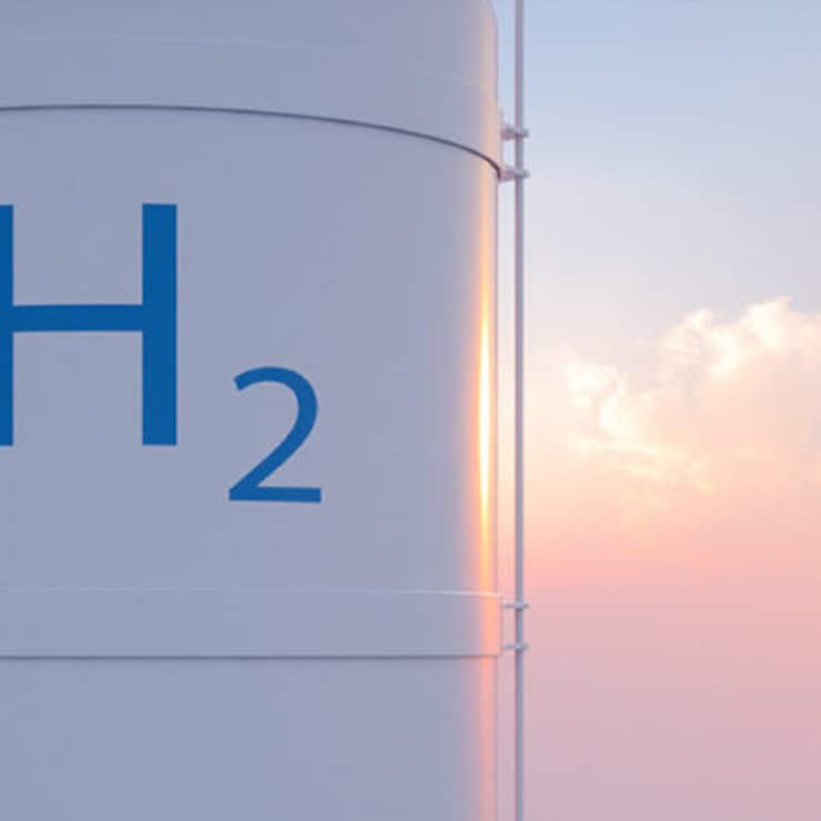Hydrogen Storage Tank In Renewable Energy With Sky View Background