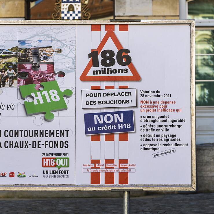 La construction du contournement routier est de La Chaux-de-Fonds avait été largement acceptée en votation cantonale par le peuple neuchâtelois (archives).