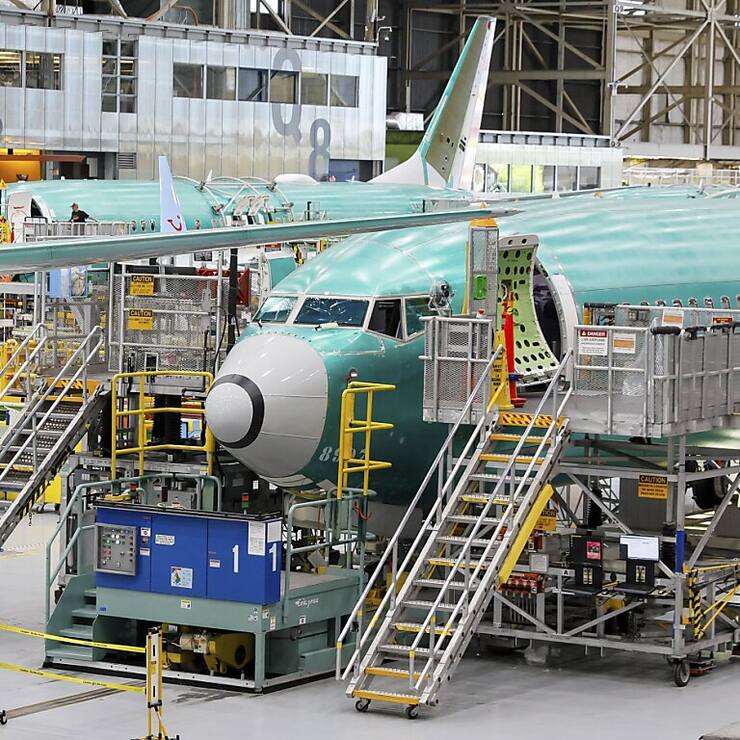 Un Boeing 737 MAX en mode assemblage à Renton, aux Etats-Unis.