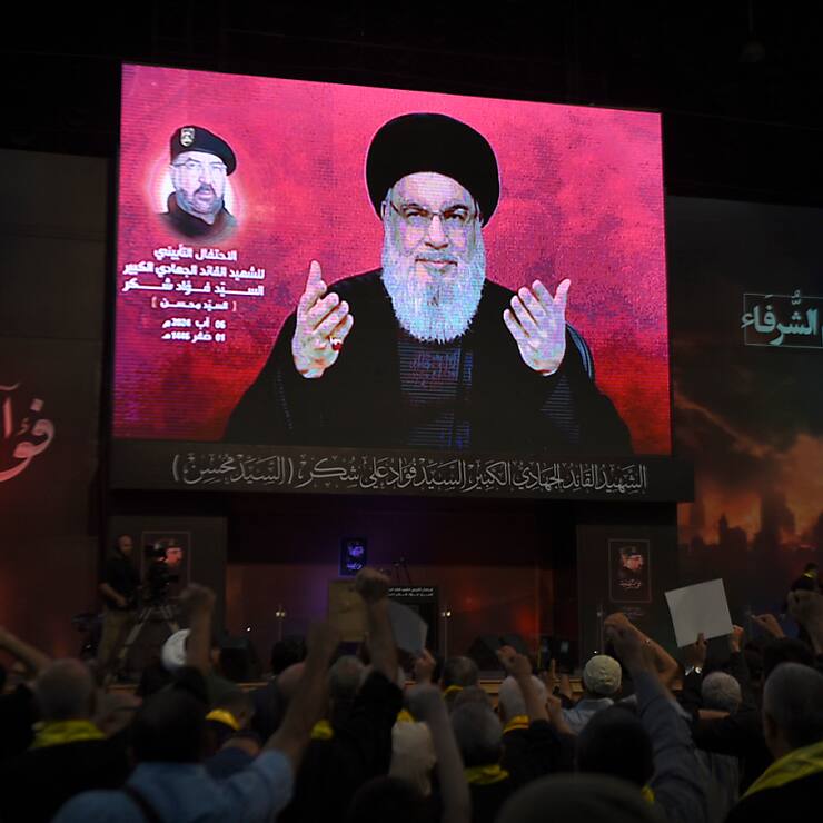 Le chef du Hezbollah Hassan Nasrallah, ici en août lors d'un discours pour commémorer la mort d'un haut gradé.