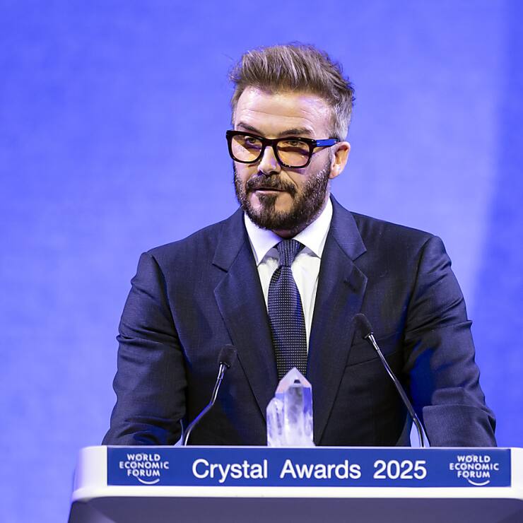 David Beckham était à Davos lundi soir pour recevoir un Crystal Award.