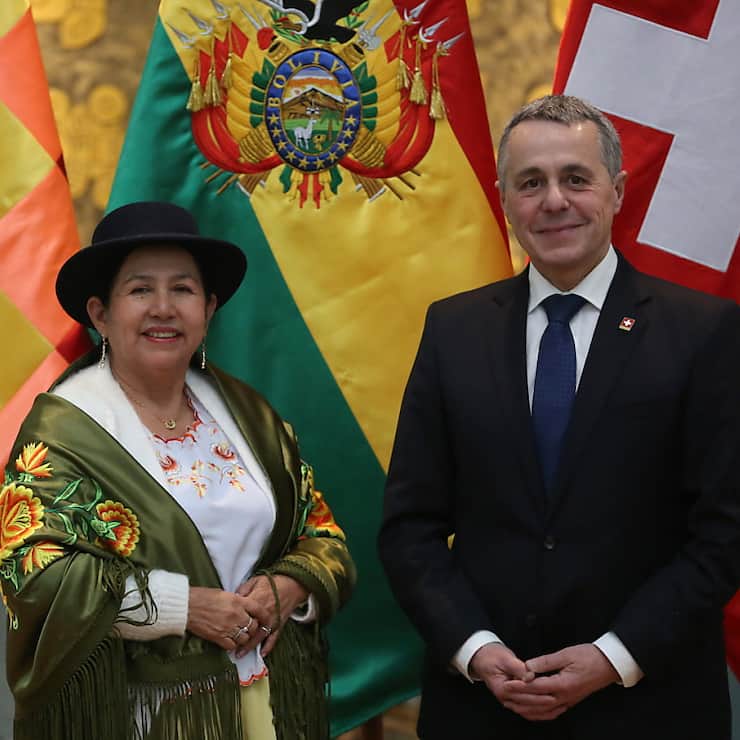 Le conseiller fédéral Igazio Cassis a rencontré ses homologues d'Amérique latine, parmi lesquels la ministre des affaires étrangères bolivienne, Celinda Sosa.