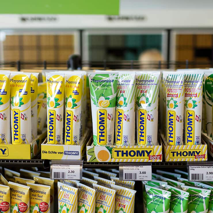 La production des tubes de moutarde et de mayonnaise Thomy de l'usine de Neuss sera transférée sur le site de Lüdinghausen, toujours en Allemagne (archives).