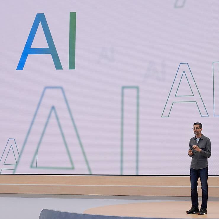 Le PDG d'Alphabet, la société mère de Google, Sundar Pichai évoque l'IA. (archives)