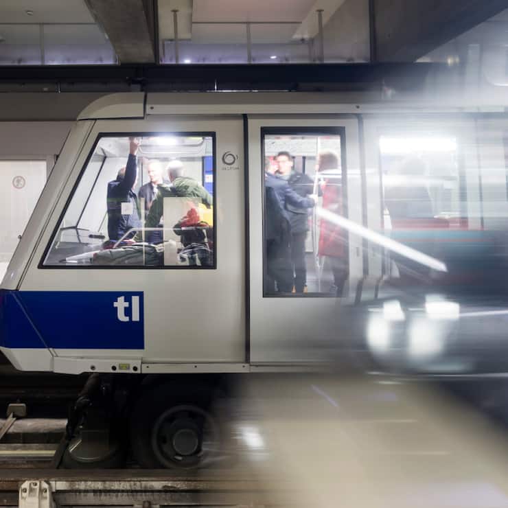 Le premier test public du projet NIM (Navigation indépendante pour les personnes malvoyantes) s&#8217;est déroulé avec succès mardi dernier dans le métro lausannois (archives).