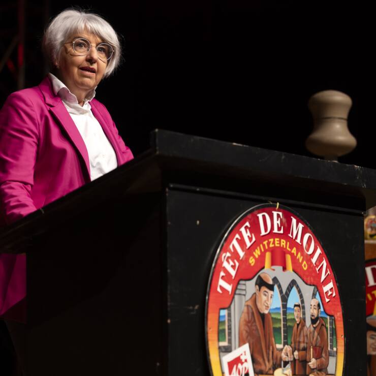 La conseillère fédérale jurassienne Elisabeth Baume-Schneider est marraine de la Fête de la Tête de Moine à Bellelay.