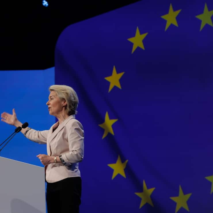 La présidente de la Commission européenne, Ursula von der Leyen, assure qu'elle reste "pleinement engagée" dans la recherche de solutions négociées avec Washington. (archive)