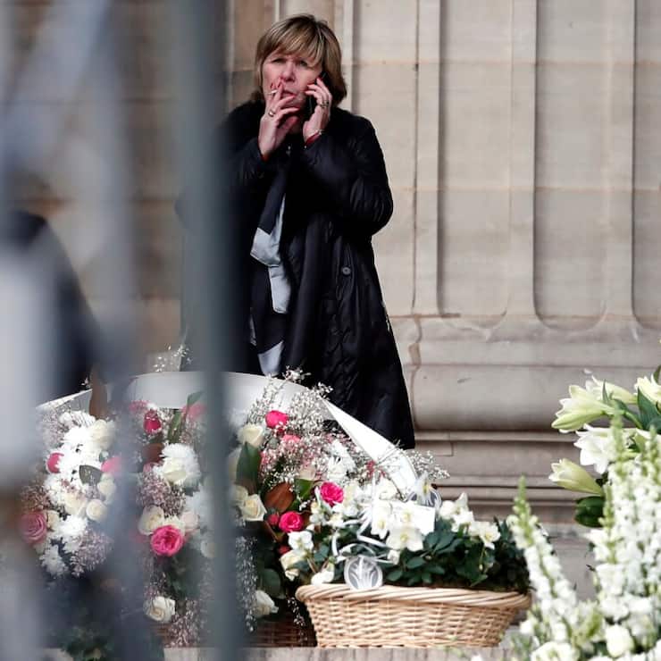 Mimi Marchand apparaît rarement devant le grand public. On la voit ici lors des obsèques de Johnny Hallyday en 2017.