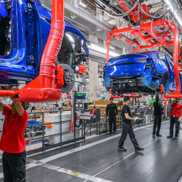 La révision à la hausse du PIB de la zone euro s'explique aussi par un rebond de la croissance en Allemagne, désormais estimée à +0,4% au premier trimestre contre 0,2% estimé en mai dernier. (archives)