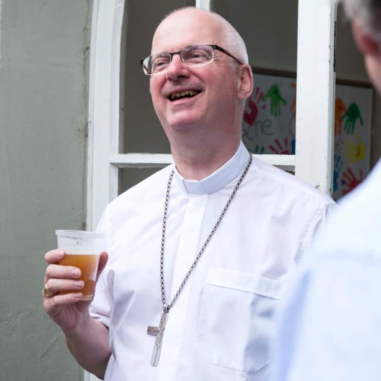 Charles Morerod, ici lors de la dégustation de 2017, a présenté cette année une bière blanche brassée à Romainmôtier (VD) (archives).