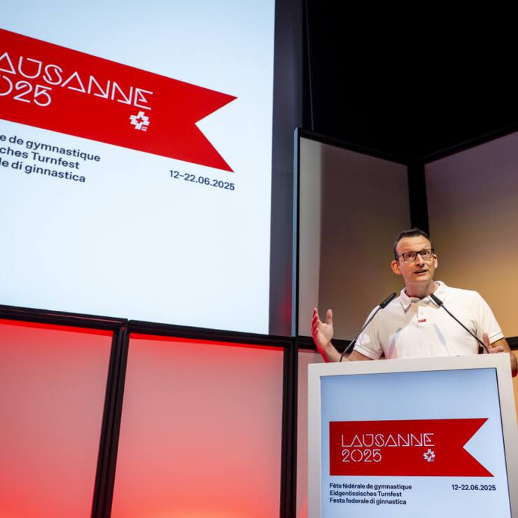 C'est parti pour dix jours de Fête fédérale de gymnastique à Lausanne, avec ici Cédric Bovey, président du comité d'organisation de Lausanne 2025.